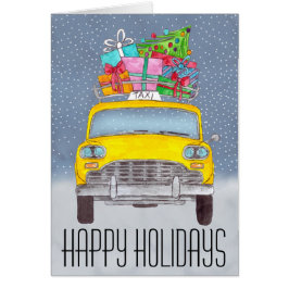 Julgåvor från New York Gult Cab Hälsningskort