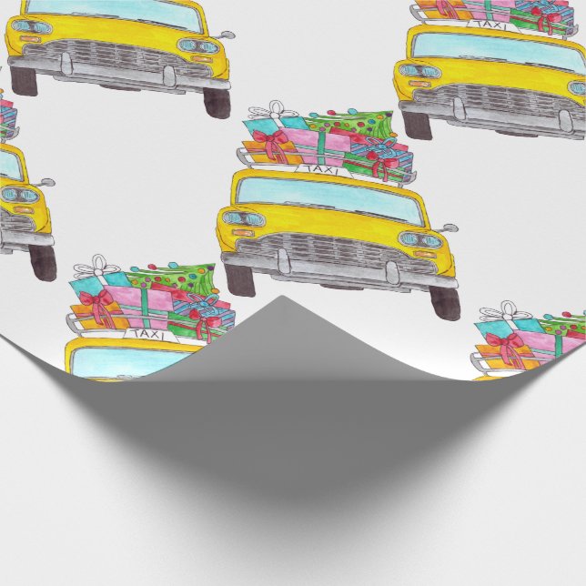 Julgåvor från New York Gult Cab Taxi Presentpapper (Hörn)