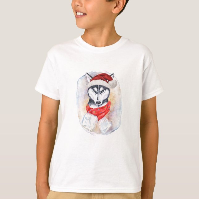 Julgåvor från siberian husky för Hundälskare T Shirt (Framsida)