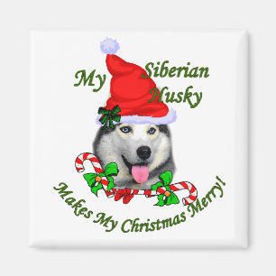 Julgåvor från siberian husky magnet