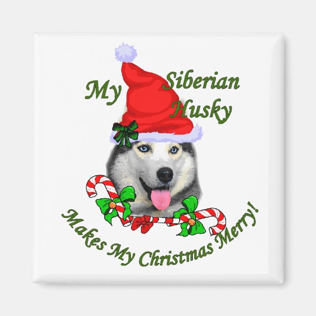 Julgåvor från siberian husky magnet (Framsidan)