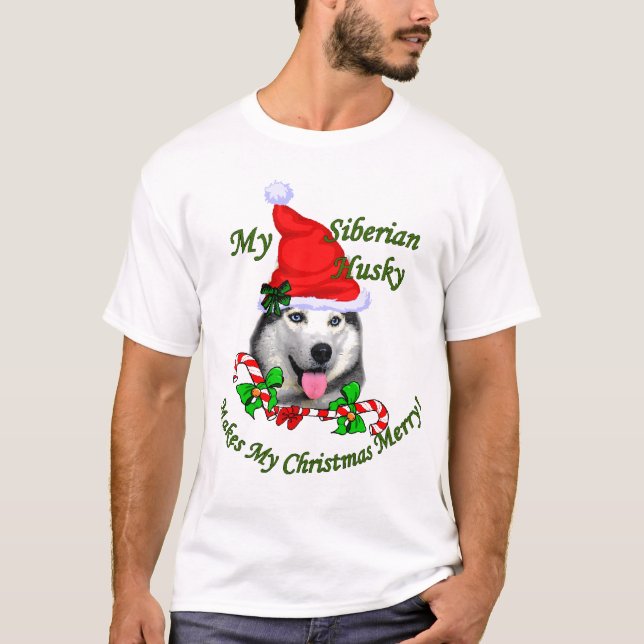 Julgåvor från siberian husky t shirt (Framsida)
