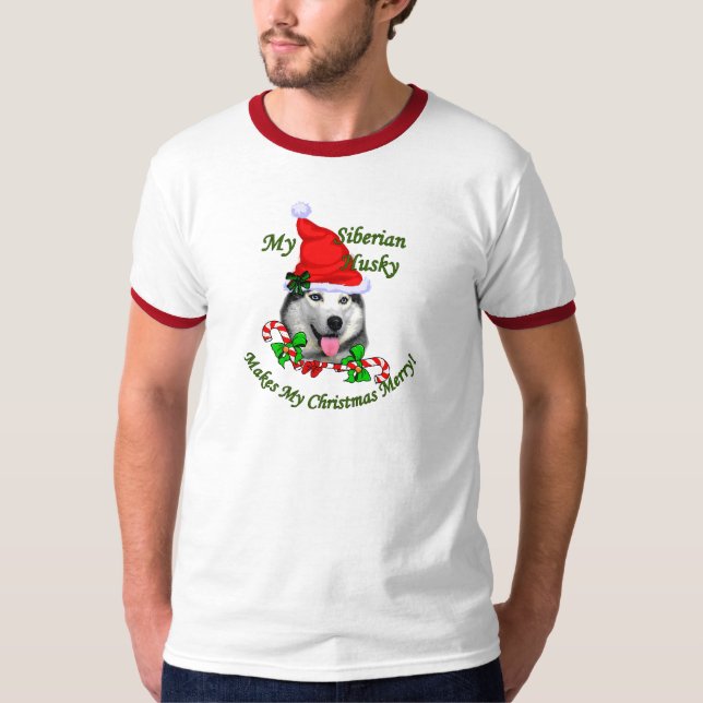Julgåvor från siberian husky t shirt (Framsida)