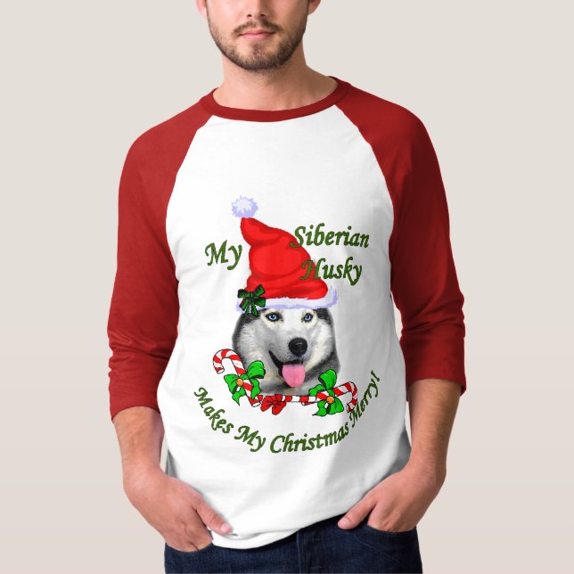 Julgåvor från siberian husky t-shirt (Framsida)