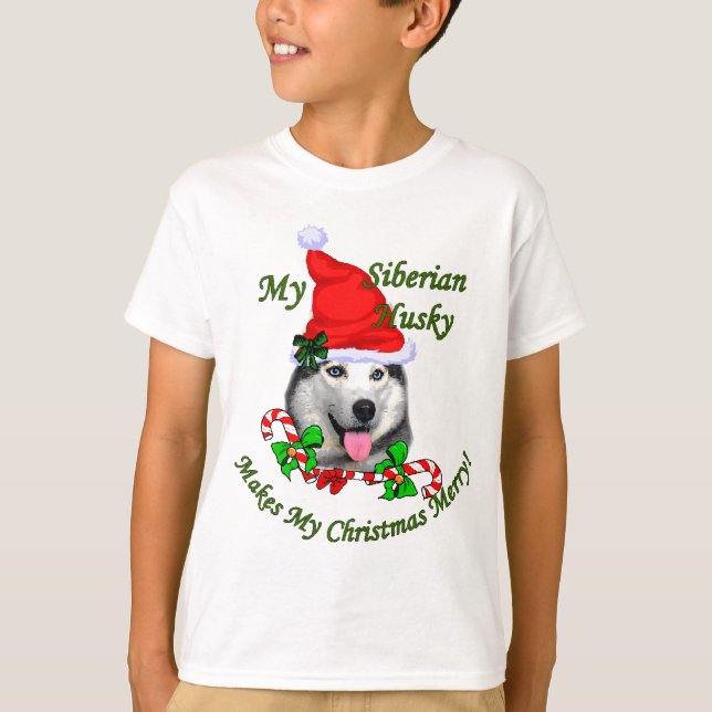 Julgåvor från siberian husky t-shirt (Framsida)