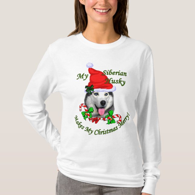 Julgåvor från siberian husky t shirt (Framsida)