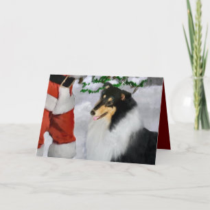 Julgåvor från Tri-Färg Rough Collie Helgkort