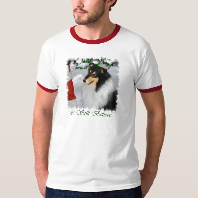 Julgåvor från Tri-Färg Rough Collie T Shirt (Framsida)