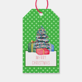 Julgåvor och Polka dots Gift-Märkre Presentetikett