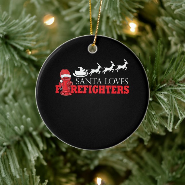 Julgåvor till brandman Jultomten Fireman Julgransprydnad Keramik (Träd)