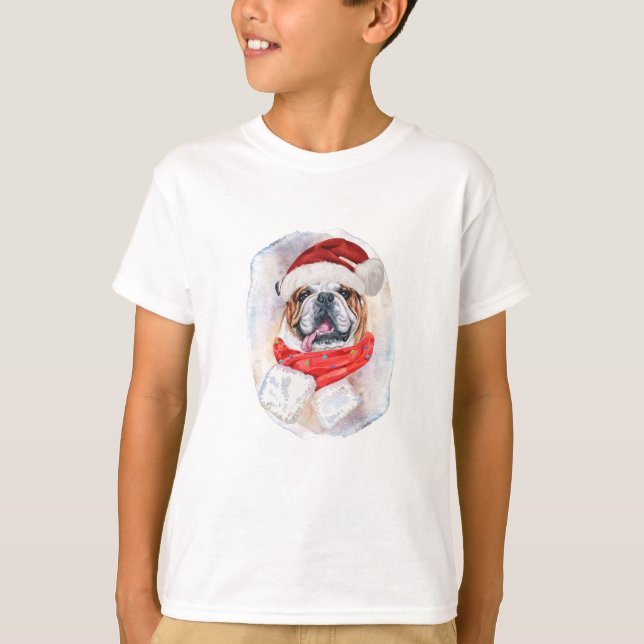 Julgåvor till engelska Bulldog för Hundälskare T Shirt (Framsida)