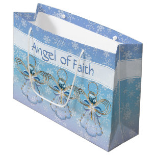Julgel Angel av Faith Blue Ombre Snöflingor