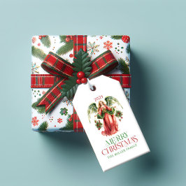 Julgel God jul Typografi Presentetikett