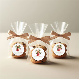 Julgel God jul Typografi Runt Klistermärke