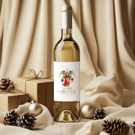 Julgel God jul Typografi Vinflaska Etikett