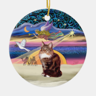 Julgel - Maine Coon cat Julgransprydnad Keramik