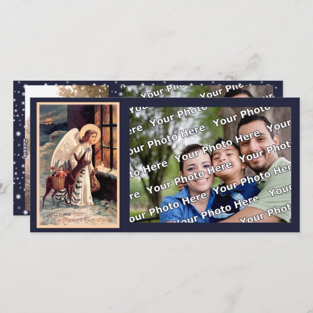 Julgel med Hjort-fotokort Julkort (Fram/baksida)