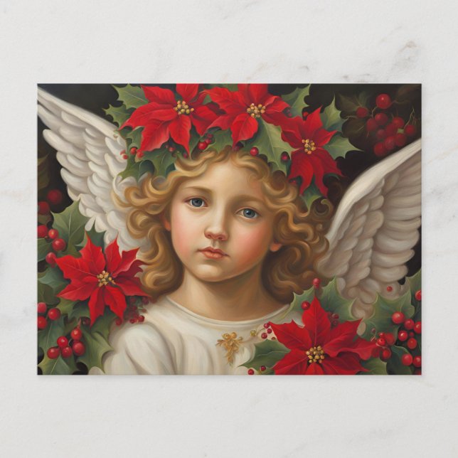 Julgel med Red Poinsettia Wandeans Helg Vykort (Framsida)
