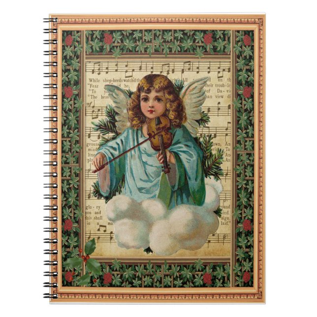 Julgel med Violin Angel Anteckningsbok (Framsidan)