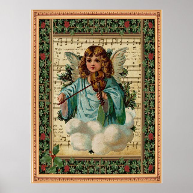 Julgel med Violin Angel Poster (Framsidan)