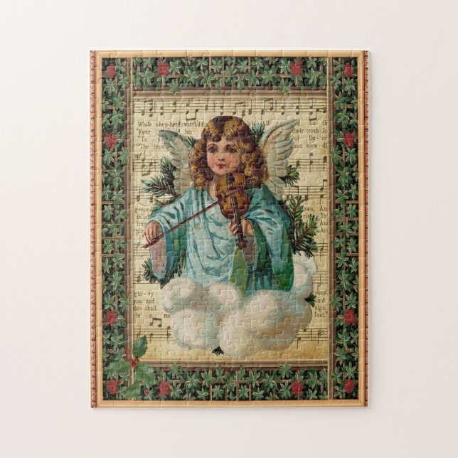 Julgel med Violin Angel Pussel (Vertikal)