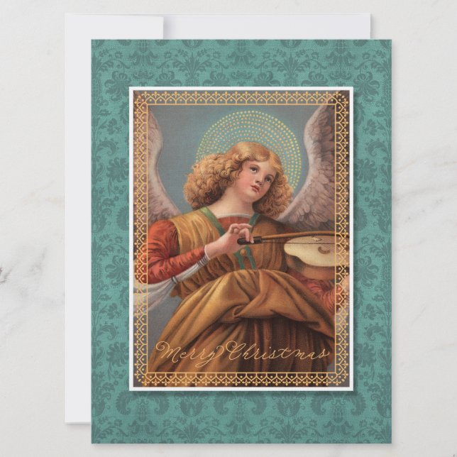 Julgel med violin inbjudningar (Framsida)