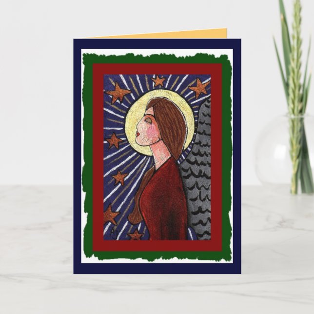 Julgel och stjärnor - helgdag-kort (2) helgkort (Framsida)