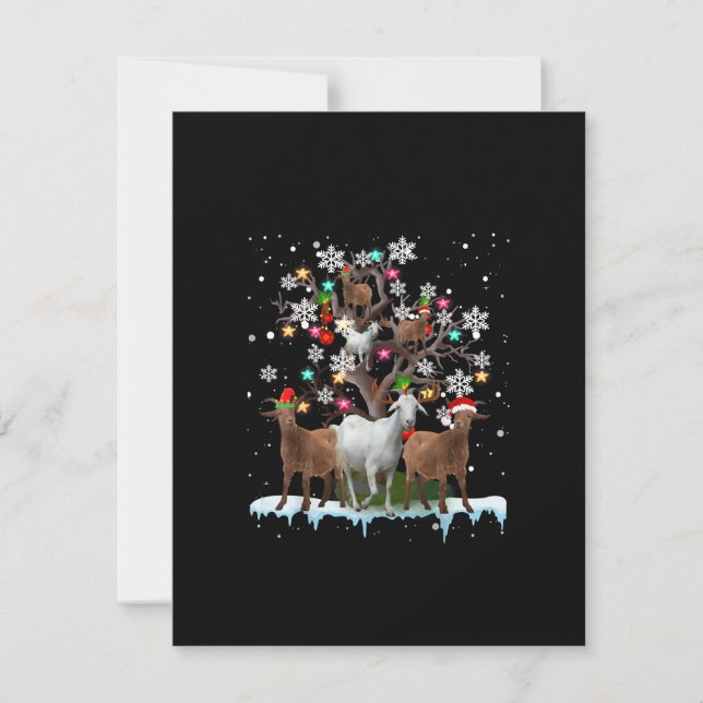 Julget på Träden Santa Goat Älskare Inbjudningar (Framsida)
