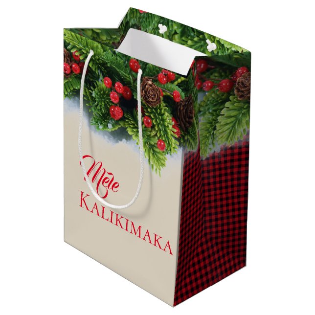 Julgift Bag-Evergreen Mele Kalikimaka Play (Baksidan Vinklad)