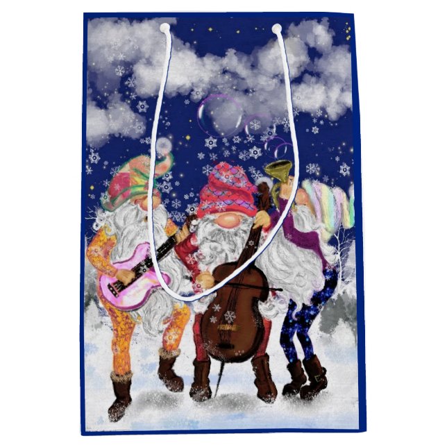 Julgift Bag Lycklig Gnome Music Band (Framsidan)