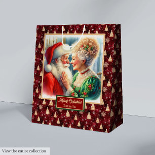 Julgift Bag Santa & Claus Watercolor