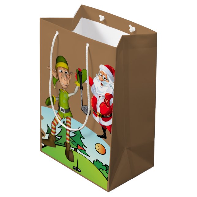 Julgift Bags Santa Golfing (Baksidan Vinklad)