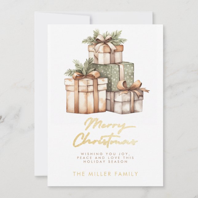 Julgift Exchange White Elephant Julkort (Framsida)