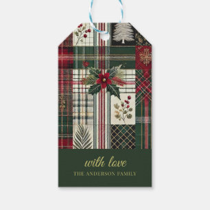 Julgift märkre Rustic Play Mönster Presentetikett
