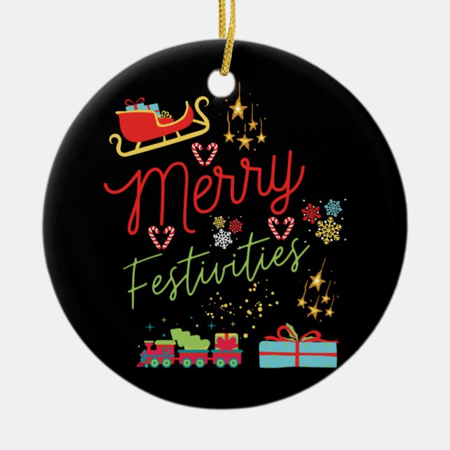 Julgift Merry Festicies Julgransprydnad Keramik (Framsidan)