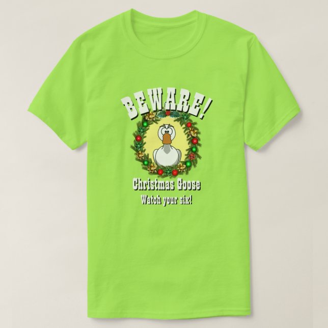 Julgift-Noveltyn CHRISTMAS GOOSE T-Shi T Shirt (Design framsida)