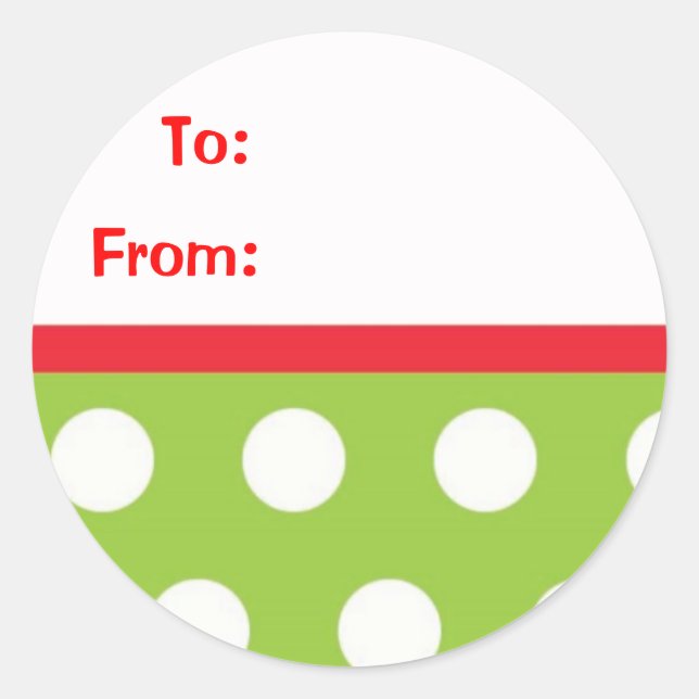 Julgift Stickers Runt Klistermärke (Framsida)