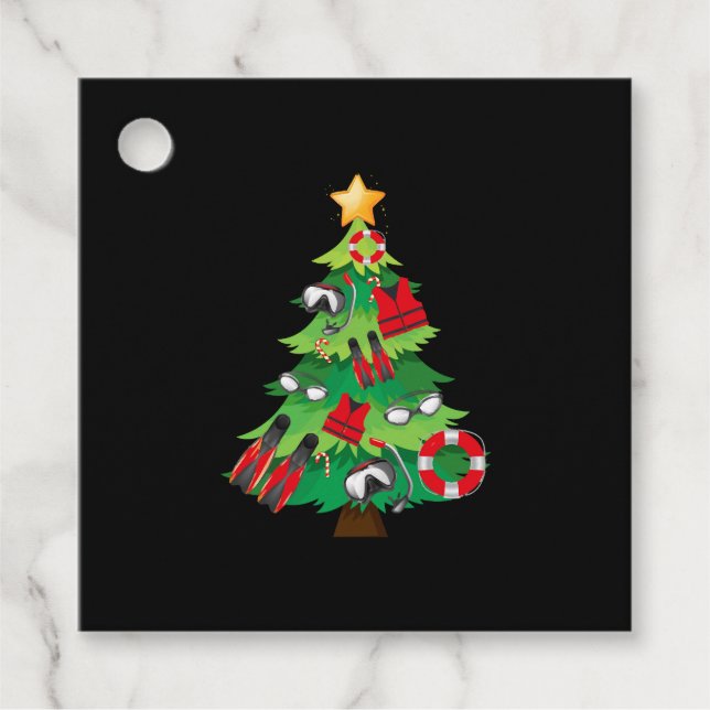 Julgift Swimming Julgran jul G Gåvor Etiketter (Framsida)