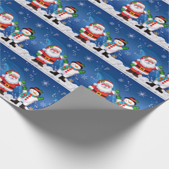 Julgift Wrap/Santa och Snögubbe Presentpapper (Hörn)