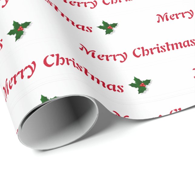 Julgift Wrap White och Red HAMbyWG Presentpapper (Rullad Hörn)