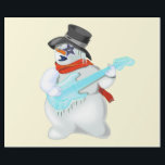 Julgift Wrapping Pappra Snögubbe med Guitar Presentpapper<br><div class="desc">Snögubbe med Pappra Guitar-julklapp</div>