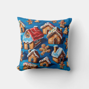 Julginger Cookies Houses Träd Helgdag deco Kudde
