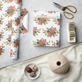 Julgingerbröd Cookie Festive Mönster Presentpapper