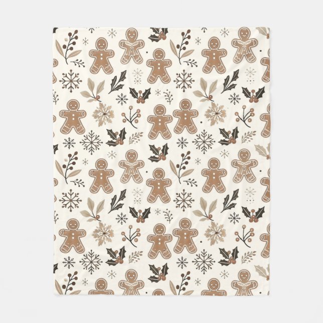 Julgingerbröd Cookies Fleecefilt (Framsidan)