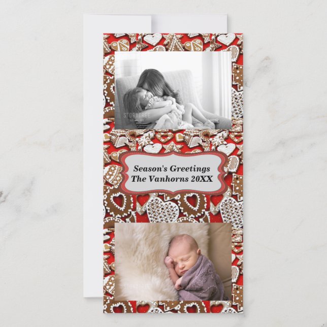 Julgingerbröd Cookies Fotokort Julkort (Framsida)