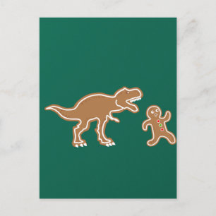 Julgingerbröd Dinosaur Cookie Hunt Vykort