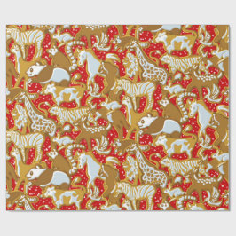 Julgingerbröd Djur Parad Presentpapper