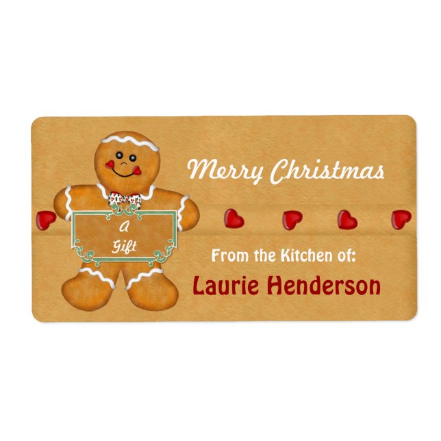 Julgingerbröd från Köket på etiketter Fraktsedel (Framsidan)