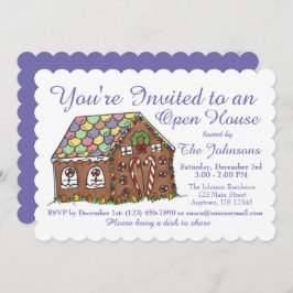 Julgingerbröd Helgdag Open House Party Inbjudningar