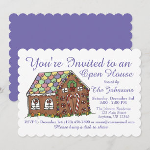 Julgingerbröd Helgdag Open House Party Inbjudningar